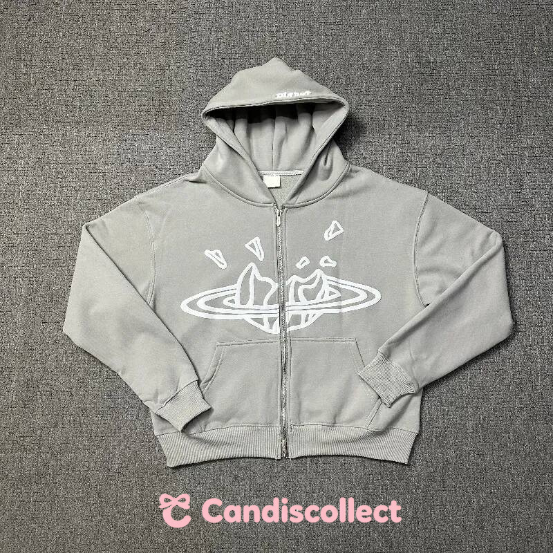 Planet Hoodie Designer Sweatshirt Men Foam Puff Graphic Zip Up High Street Hip Hop Baggy Sweatpants Streetwear Hoodie Planets Hoody 209 007