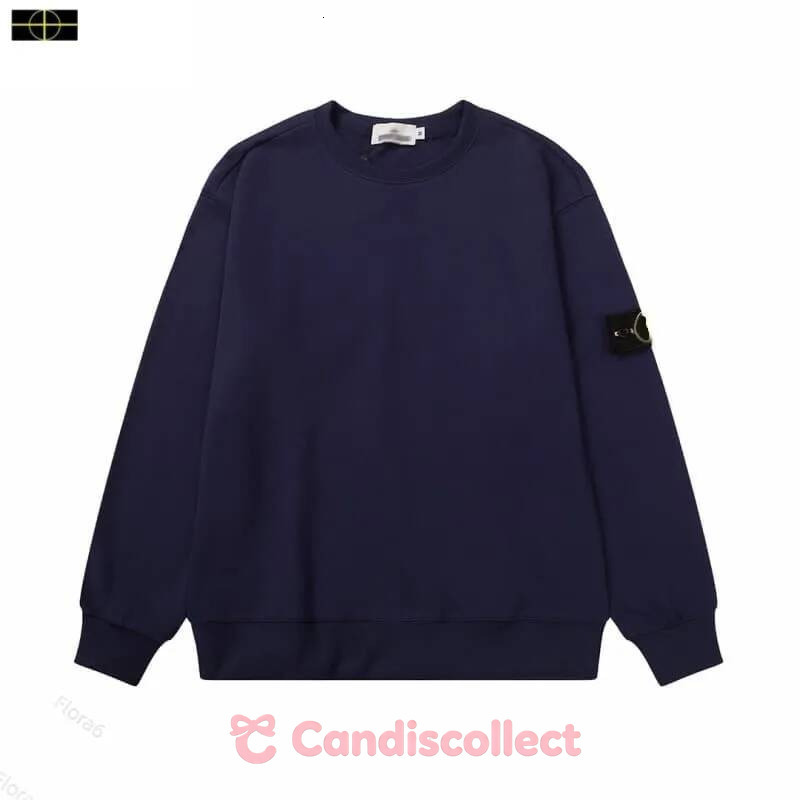 Pull Stone Long Sleeve Designer Brand Compass Badge Jacket Women Sweatshirt Hoodies Sweater Knit Round Neck Solid Color Sweaters Stone Pullover 46A