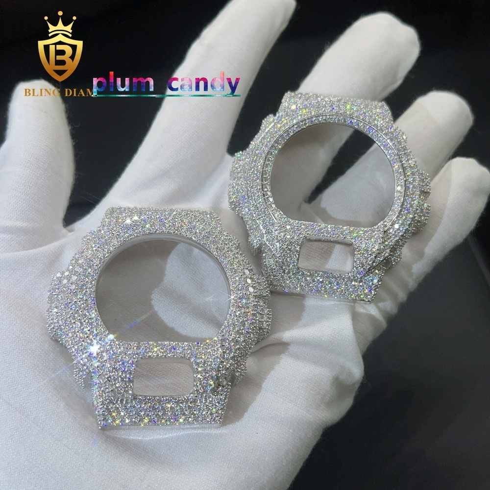 In Stock Wholesale Iced Out Moissanite DW6900 Watch case Pass diamond Tester Luxury Watch Bezel Hip Hop Jewelry