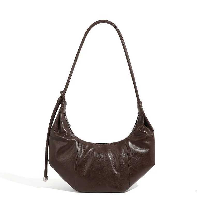 Shoulder Bags Women Genuine Leather Crescent Bag Large Capacity Crossbody Shoulder Bag Underarm Hobo Purse for Commuting H261016
