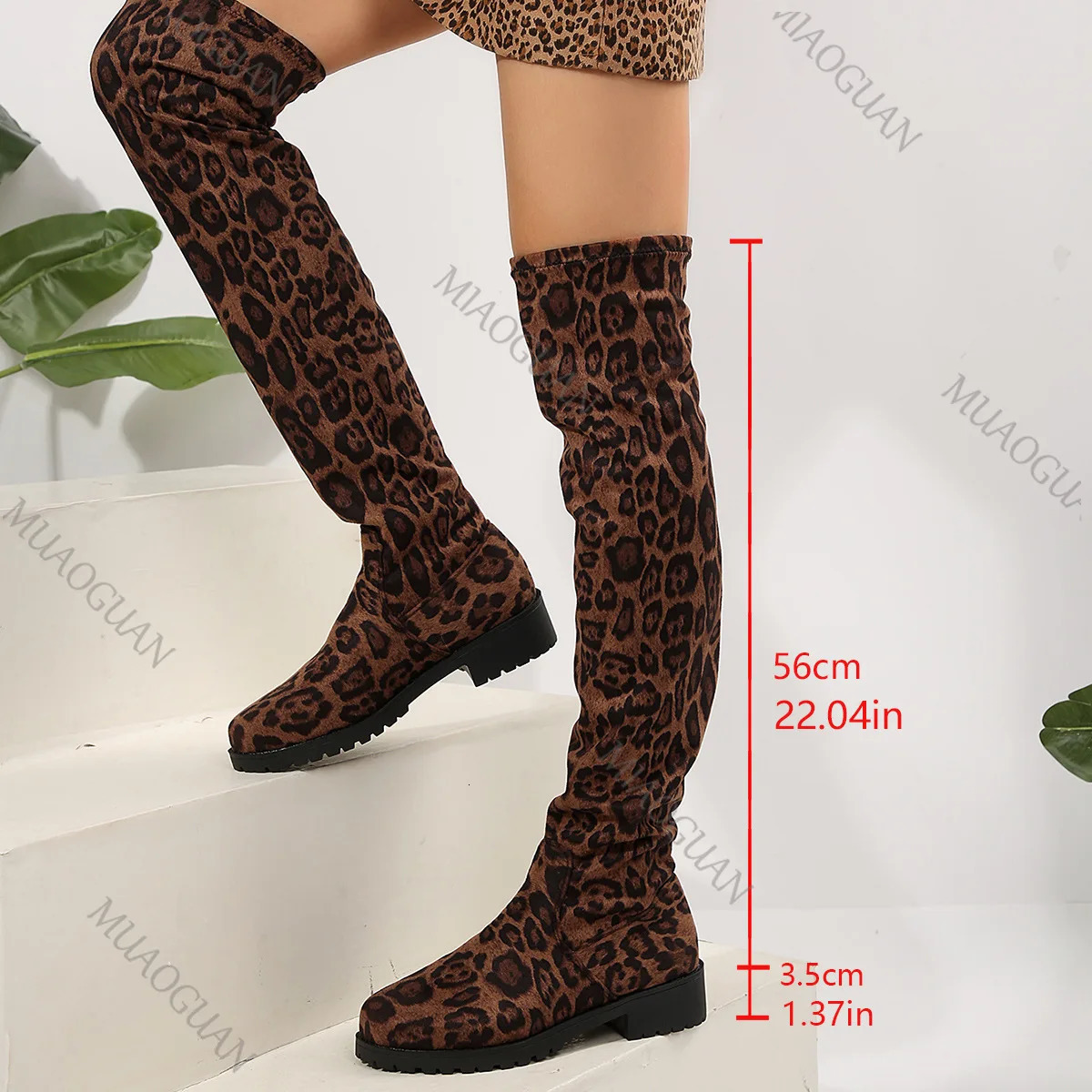 Women's Over-the-knee Boots Thick low Heeled Ladies Elegant Soft Leather Fashion Shoes Round Head Slip on Long Thigh High Botas 261016