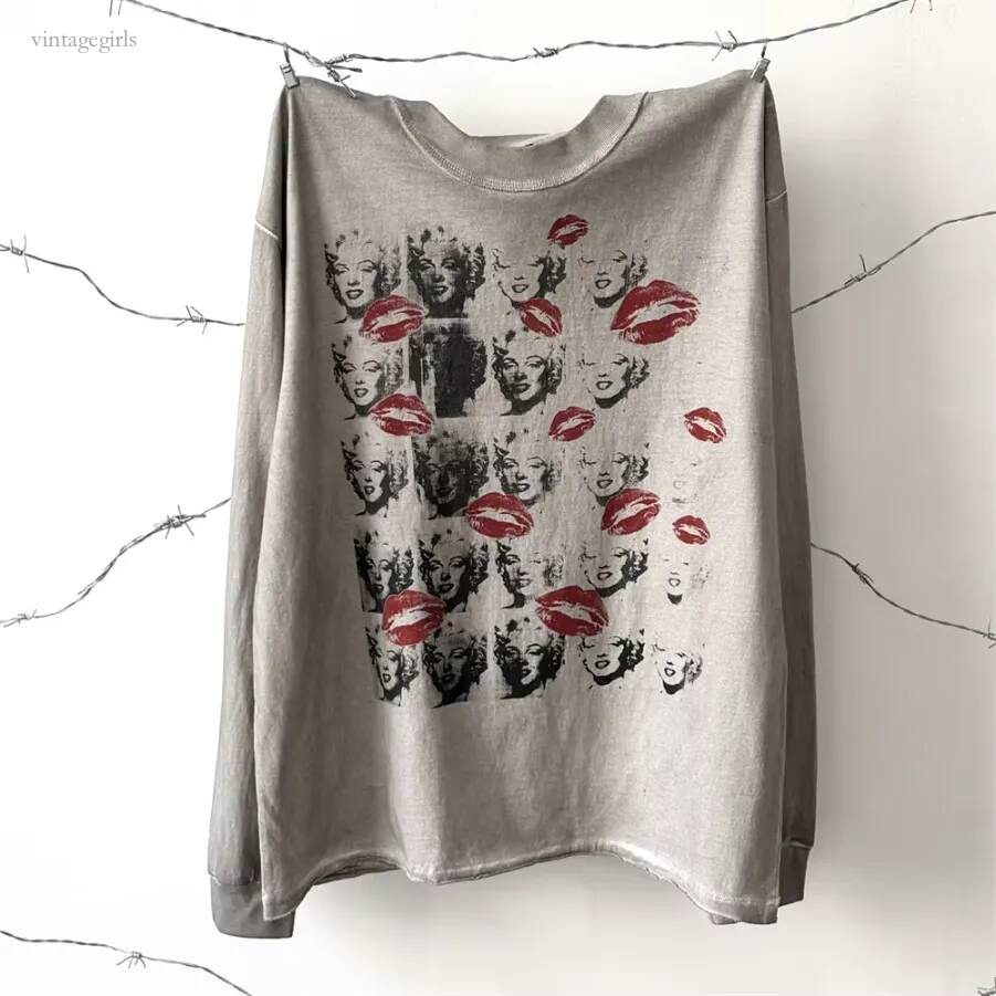 Designer Shirt Men 26Aw Washed Long Sleeves T Shirt Men Women T Shirt Tee Tops Autumn Graphic Streetwear Y2k Size S-Xl