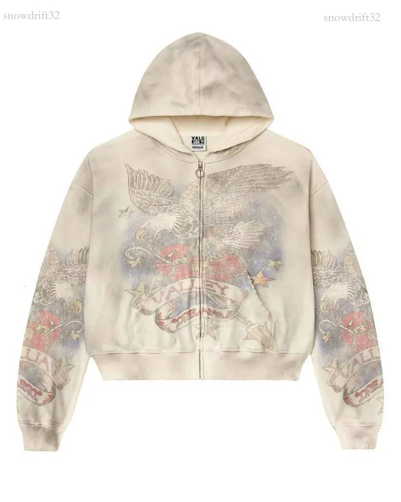 valleylys Jacket European And Personalized Street Wear Designer Mens Zip Up Jacket valleylys Hoodie Couple's Hoodie American Retro Zip Up Jacke