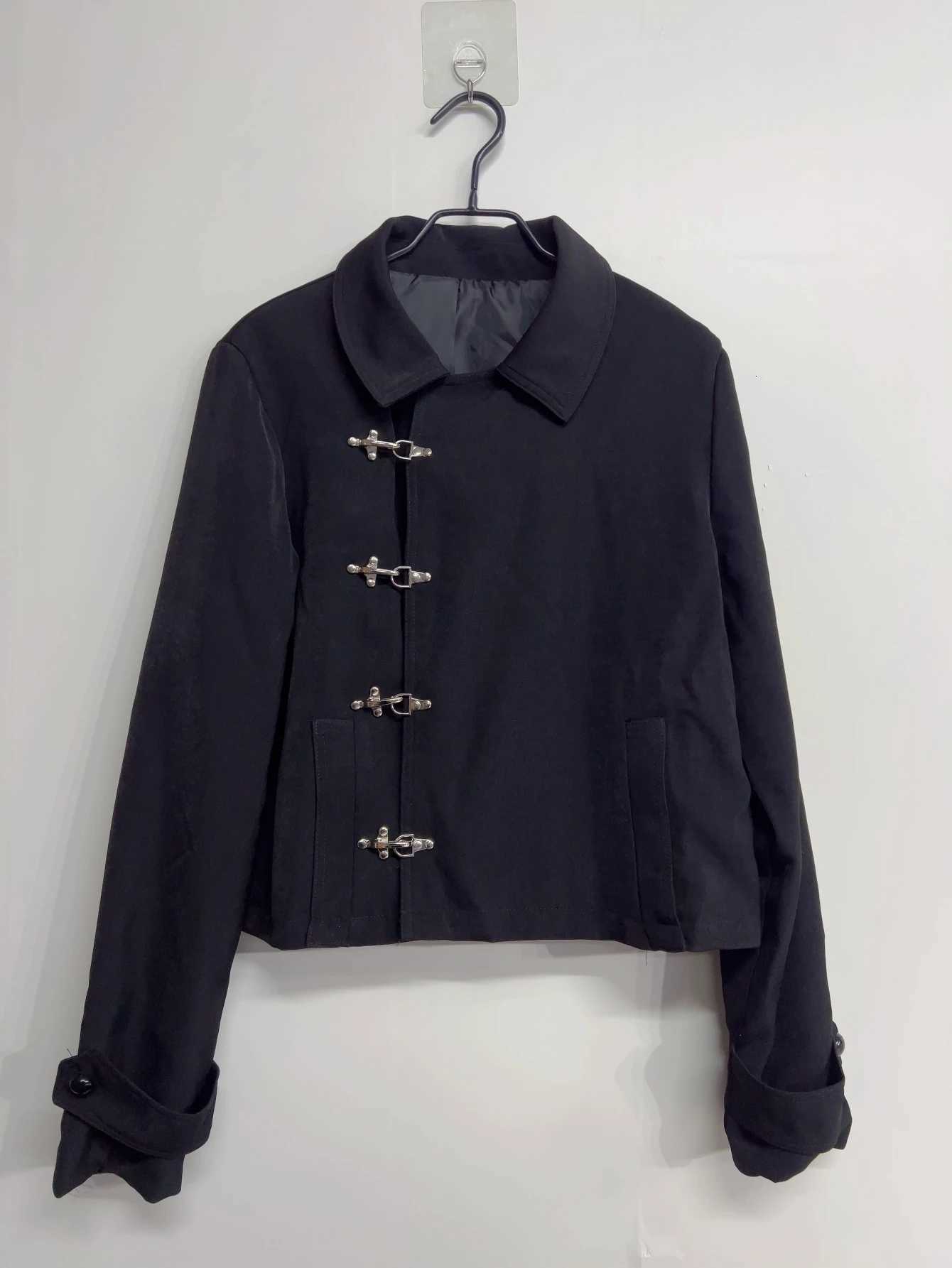 Black Men's Jackets Y2K Women American Jacket Gothic Streetwear Oversized Grunge Alt 2000s Acubi Spicy Hip Hop Chic Sweatshirt Coat Clothes N26