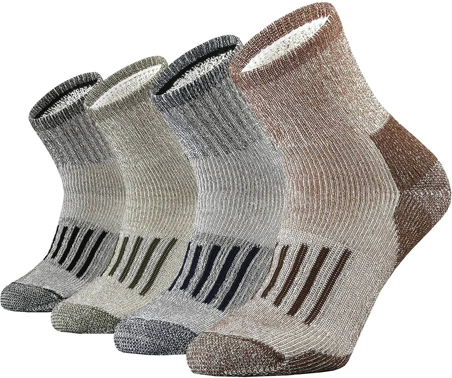 4 Pairs Merino Wool Socks Thicken Warm Hiking Cushion Crew For Men Women Sports Moisture Wicking Euro Size 261014