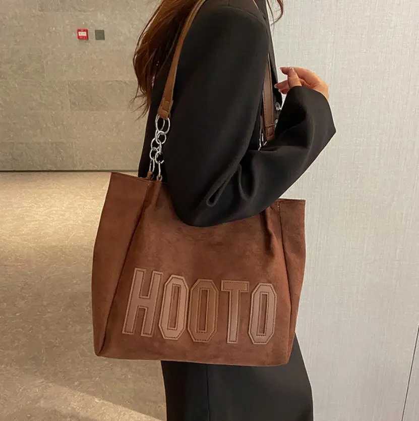 Totes Stylish Tote Bag Nubuck Pu Letter HOOTO Design for Women Handbag Shoulder Bag Large Capacity Nylon leisure Travel Shopping Bag X261016