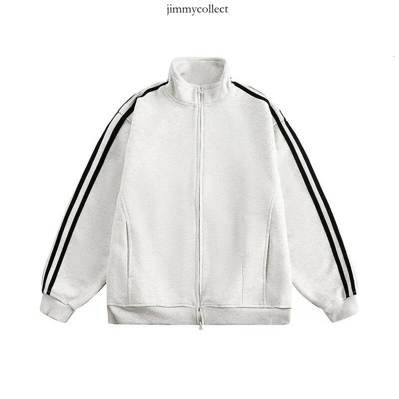 individual Jacket stand up collar a trendy brand for both men women in spring and fall loose fitting double headed zippers couple's jacket with