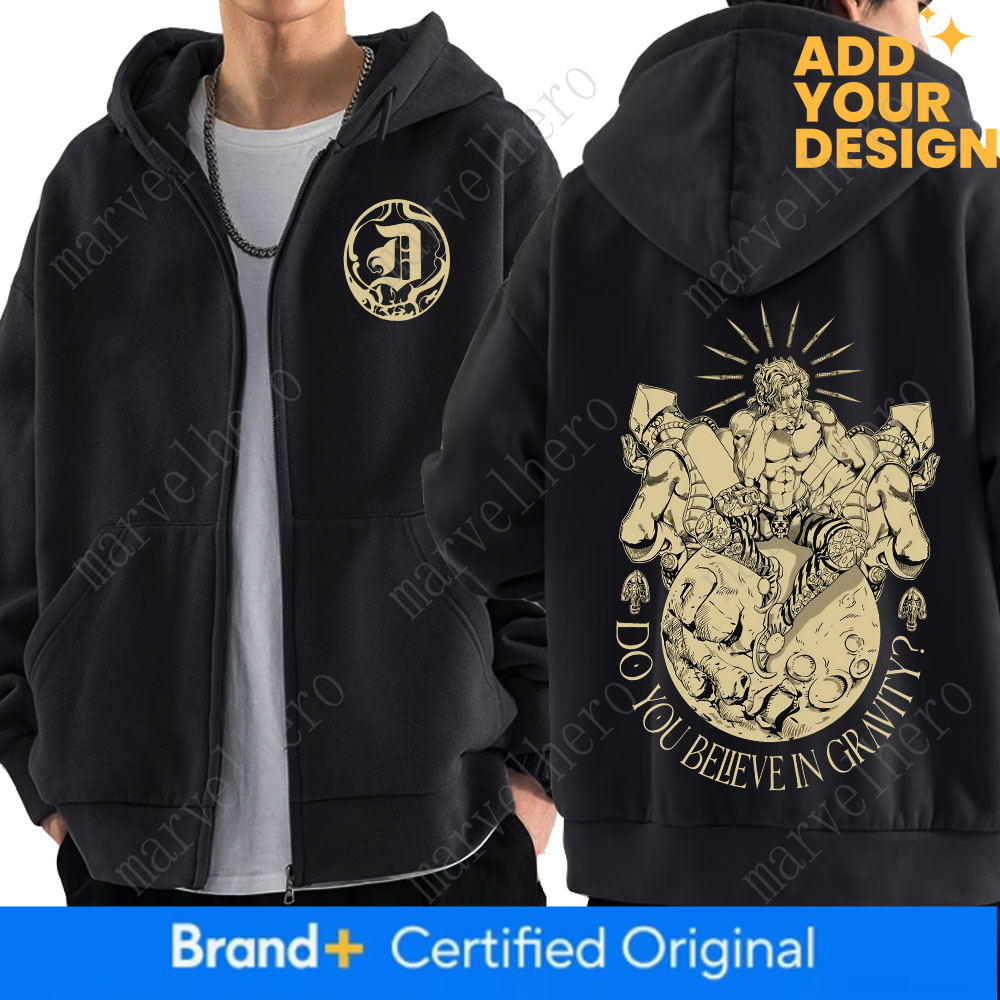 Anime Jojo Bizarre Adventure Zipper Hoodies Dio Brando Manga Zip Up Hooded Sweatshirts Men Women Fashion Casual Pullovers Coats