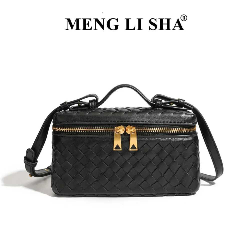 MENGLISHA Box Bag Crossbody Woven Handbag Versatile Tote Lunch Box Style Boston Carry Bag Trendy Shoulder Small Square Bag X261016