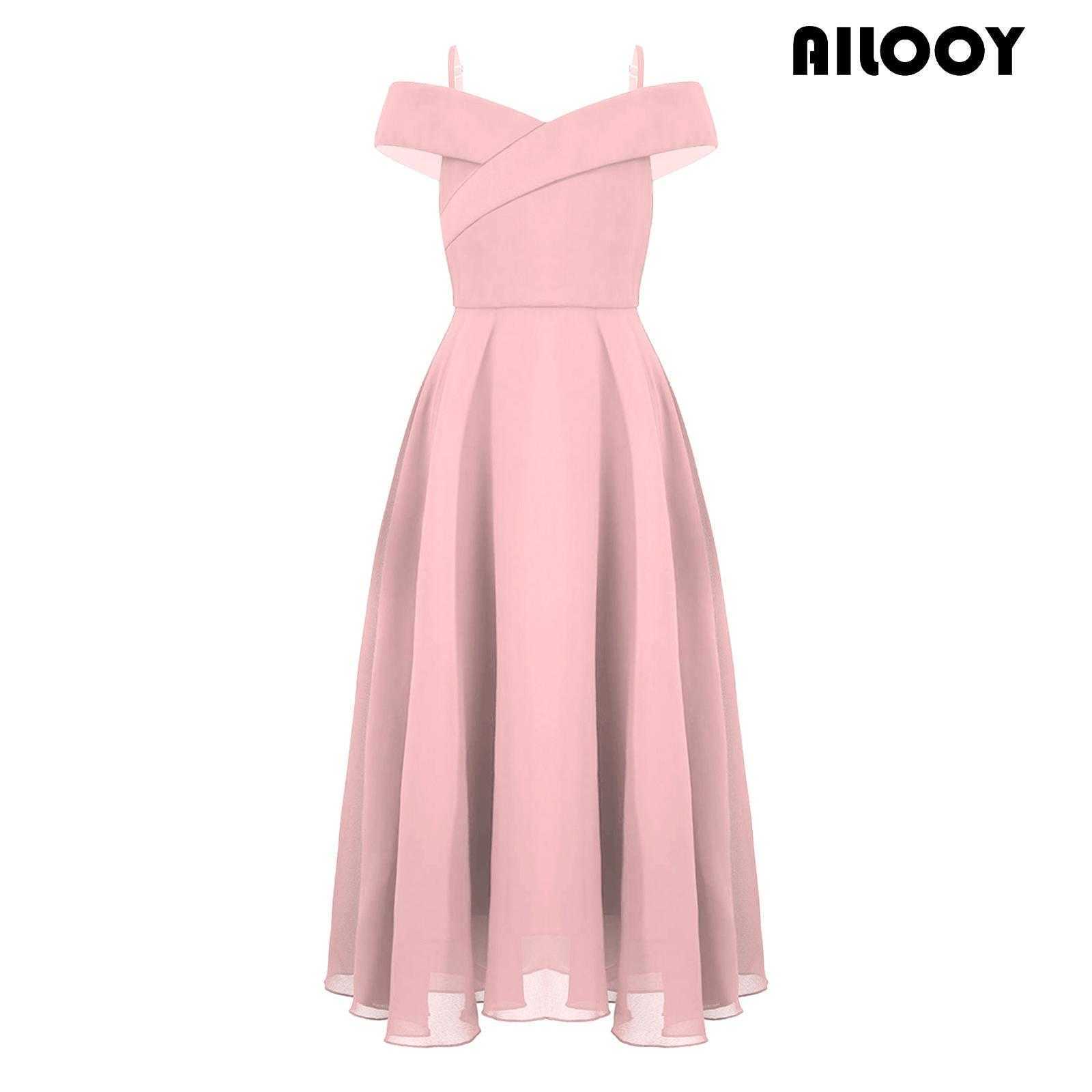 Flower Elegant Girls Party Dress Off-the-Shoulder A-Line Floor Length Dresses Banquet Pageant Wedding Birthday Prom Gown S2610160F1I