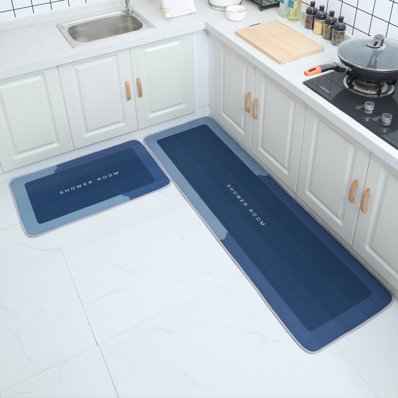 Paillasson domestique, tapis de sol lavable pour salle de bain, tapis de cuisine, longue bande, absorbant, antidérapant, nappe.M97L01