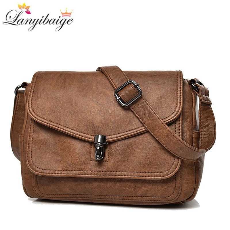 Totes 2026 Vintage Women's Shoulder Messenger Bag Soft Leather Crossbody Casual Small Tote Handbag Fashionable Purse for Ladies X261016