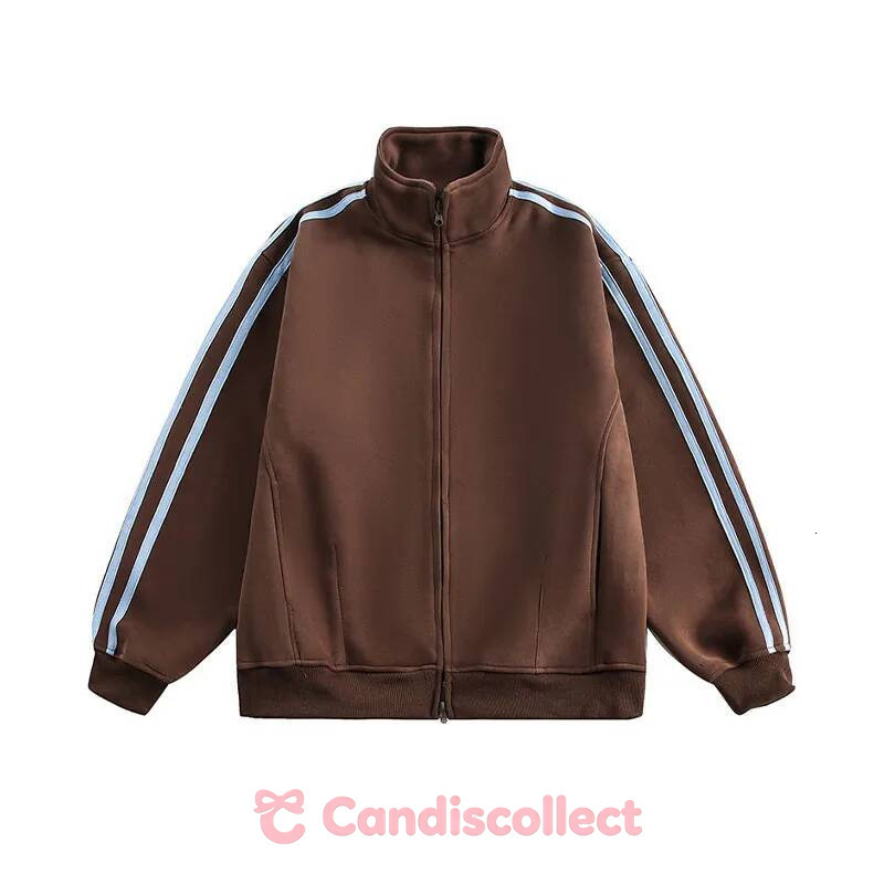 individual Jacket stand up collar a trendy brand for both men women in spring and fall loose fitting double headed zippers couple's jacket with