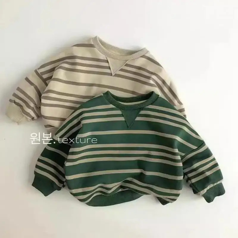 Autumn Children Casual Striped Sweatshirt Baby Long Sleeve O-neck Tops Boys Girls Loose Sweatshirt Kids Pullover Clothes261016