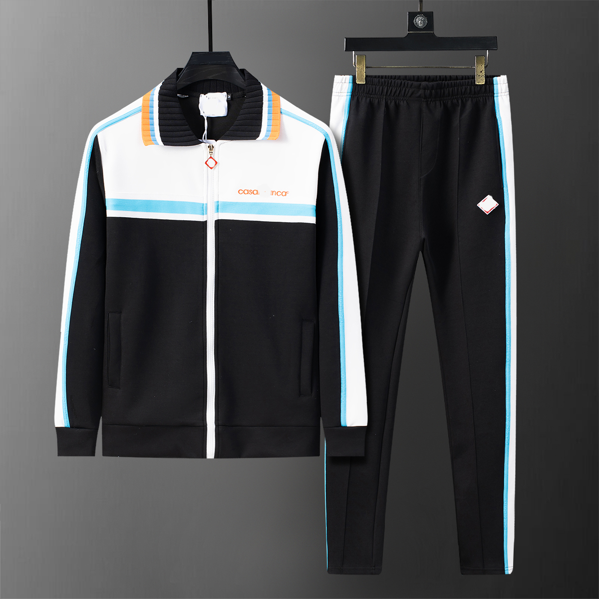 Casual suit men 2027 new summer silk cotton fashion letter print?? Embroidered casual men's sportswear size M-3XL