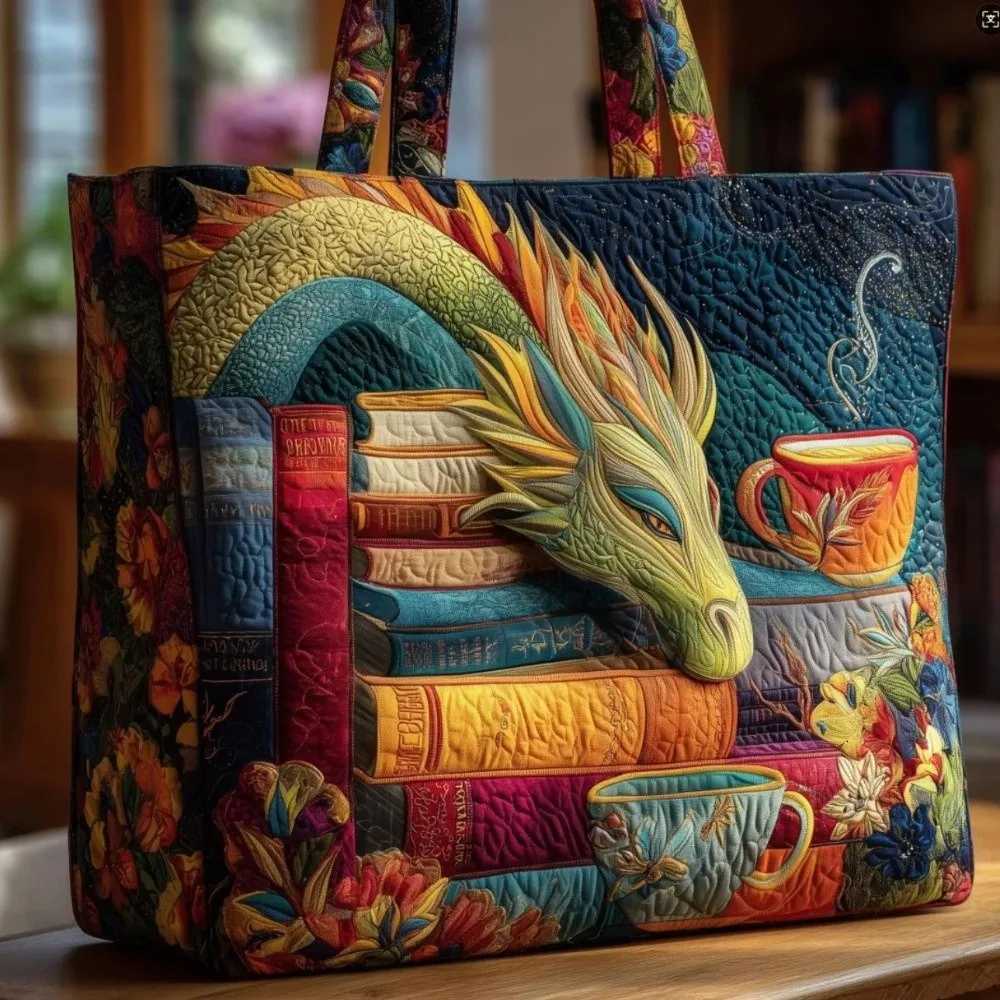 Evening Bags Portable Large Capacity Quilted Tote Bag 3D Printed Pattern Soft Shoulder Bag Lightweight Shopping Bag for Women H261016