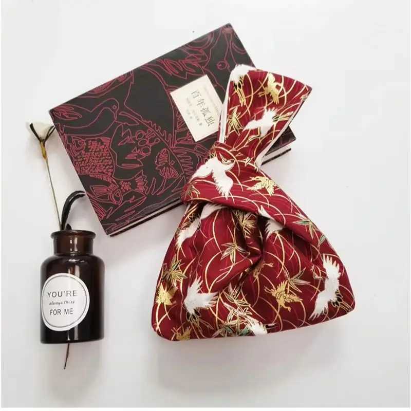 Evening Bags Japanese Style Portable Knot Wrist Bag Women Top Handle Tote Bag Simple Purses Handbags Waterproof Shopping Bag Phone Key Pouch H261016