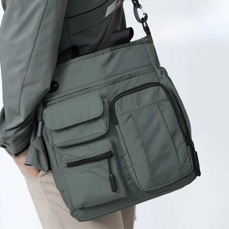 Shoulder Bags Mens Oxford Fabric Shoulder Bag Business Travel Lightweight 14 Inch Laptop Briefcase Large Capacity Multi Layer A4 Document H261016