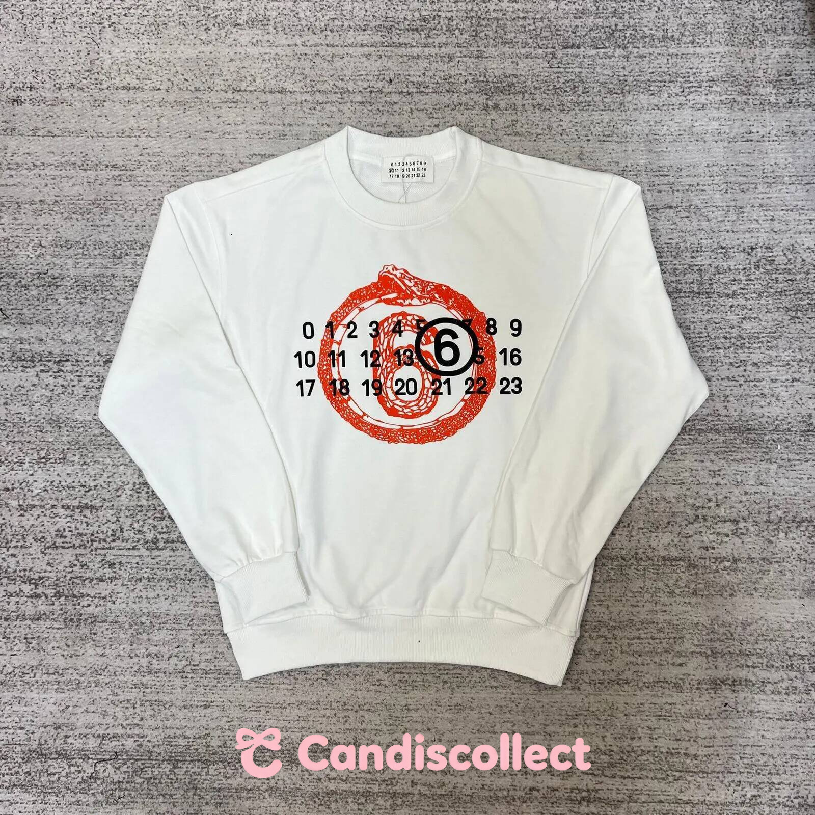 Designer Trendy Brand Mm6 Hoodie Digital Pattern Letter Print Pullover Long Sleeve High Quality Fashion Margeilalies hoodie d83
