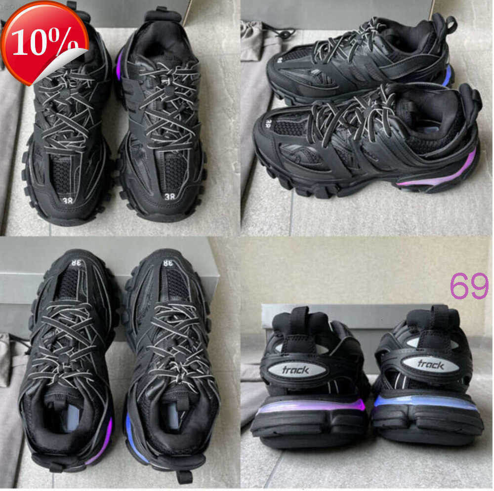Womens Mens designer Casual Shoe Track LED Sneaker Light Grey Blue Gomma leather black pink Trainer Nylon Printed Platform for Men 3 30 Trainers Sho