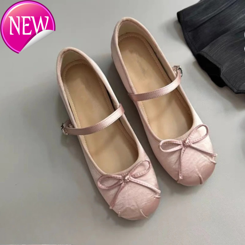 Womens bow shallow mouth single shoe for spring summer solid color round toe low cut simple comfortable womens shoes 2607291