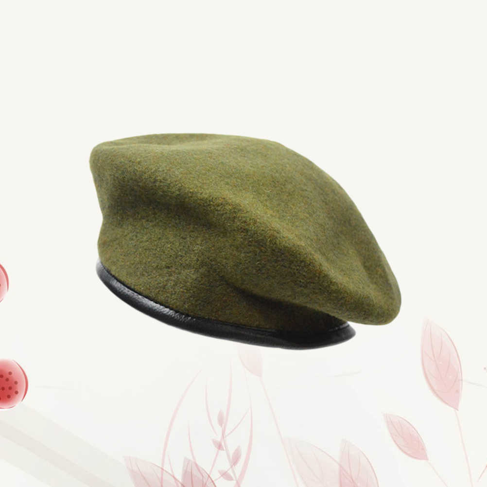 Adjustable Unisex Pure Wool Beret Hat Spring Autumn Army Green Driving Peaked Cap Men Women Warm Fashion Lightweight S261016ZADC