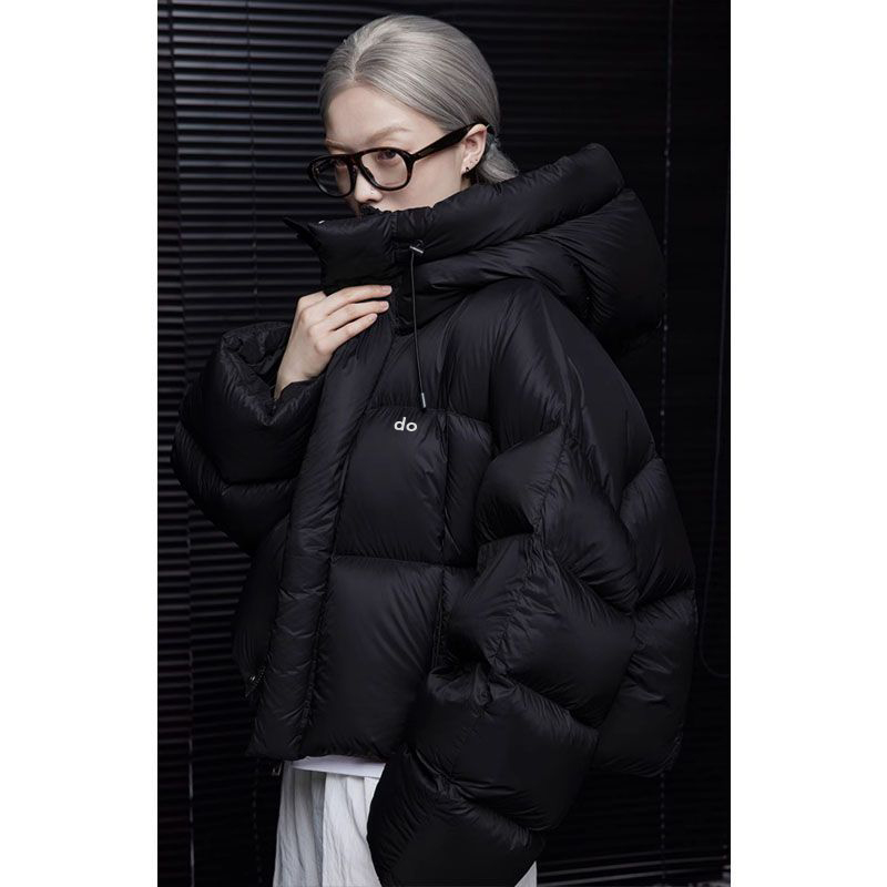 Women's mid-length winter and autumn cotton coat with ski sport hood, thickened bread-style outdoor sports casual jacket