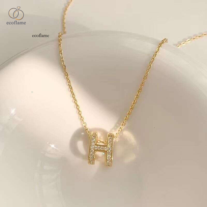 Letter H Pendant Necklace Light Luxury Niche Design Short Clavicle Chain 2025 New Ins Cold Style Accessory