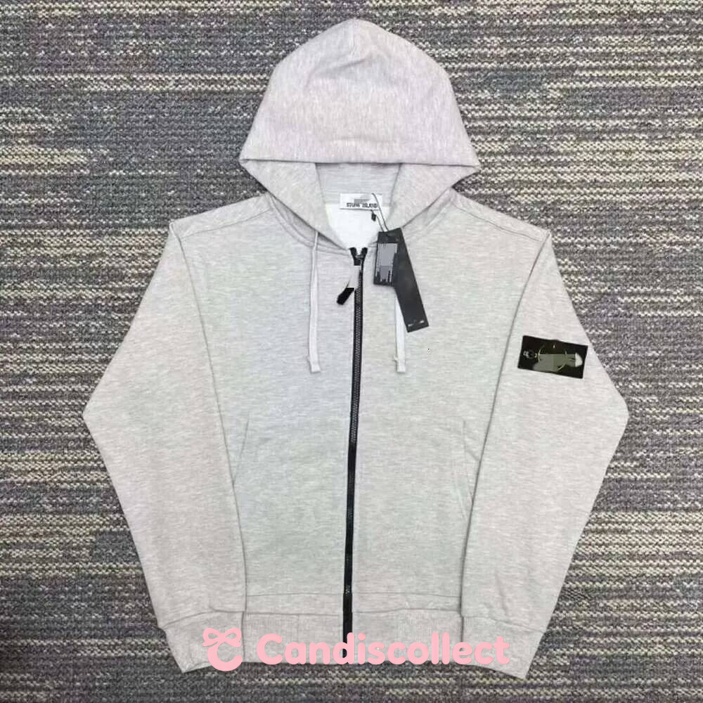 stone Cross Border Designer Clothing Stone Embroidered Unisex Solid Mens Color Casual Sports Hoodie Jacket Compass Sleeve Zipper Sweatshirt Technica