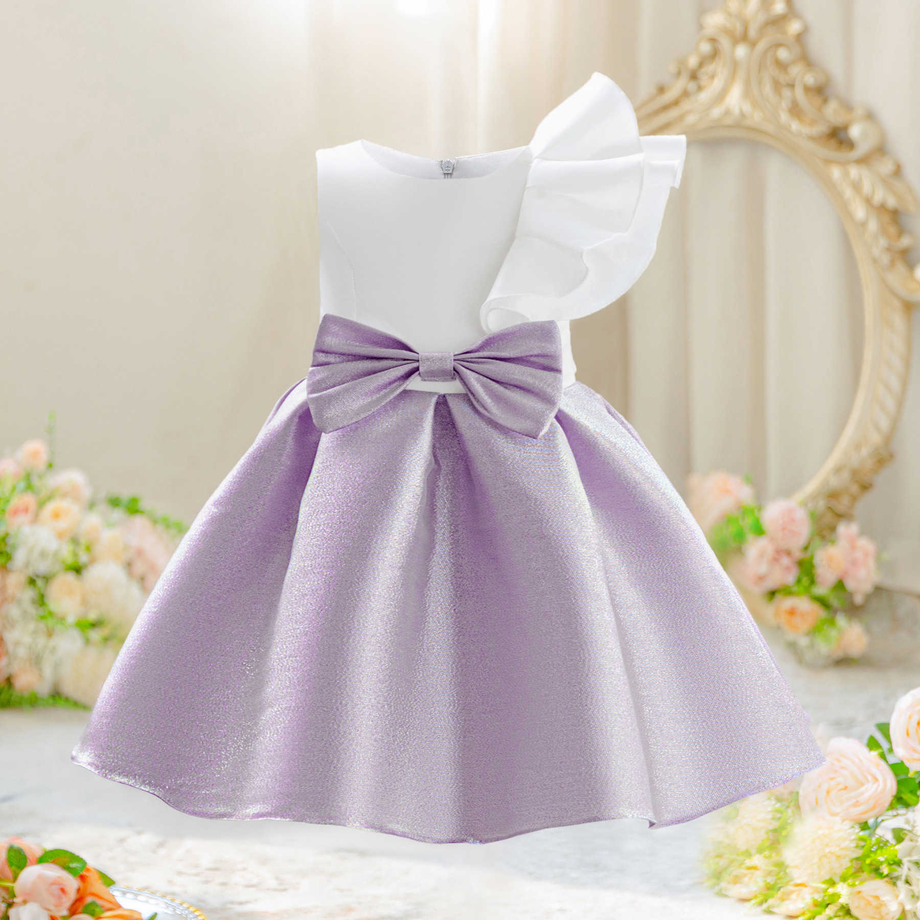 Shoulder One Girls Dress Summer Party Little Princess Baby Dress Birthday Gift 2 3 4 5 6 7 8 9 10 Years New Fashion Kids Clothes S261016E1XO