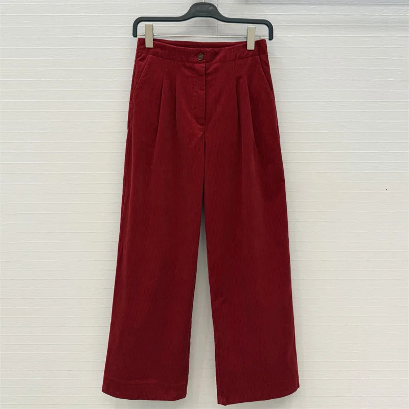 women's pants winter 2026 high waisted slim fit straight leg pure cotton corduroy suit y2k casual 261015