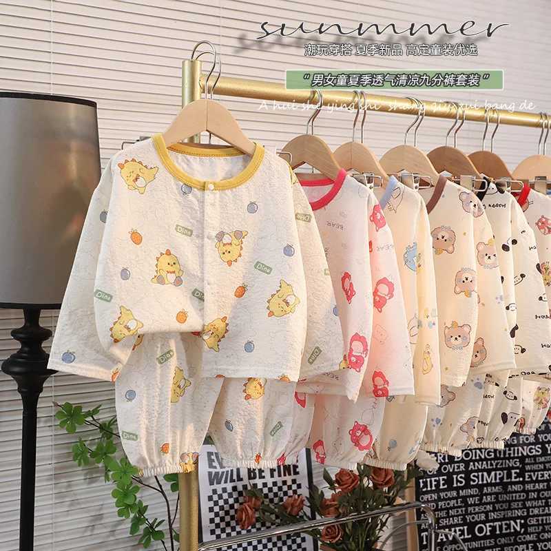Pajamas Kid Cute Cartoon New Spwear 2pcs Toddler Children Hewear Pajamas Thin Spring Summer Boys Girl Air Conditioning ClothingW261019