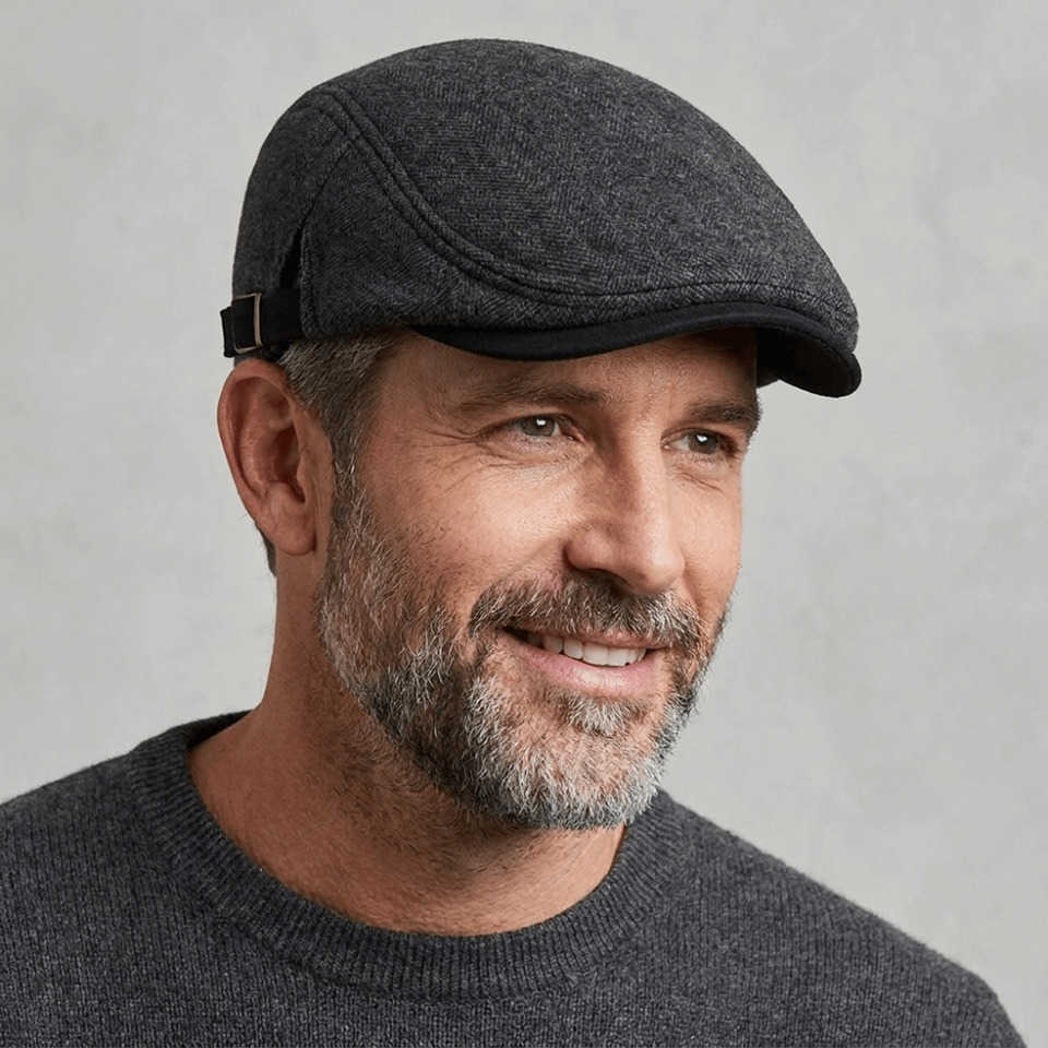 Cotton Simple Men Beret Plaid Warm British Style Woolen Beret Peaked Cap Breathable Newsboy Hat Autumn and Winter S261016HQO6