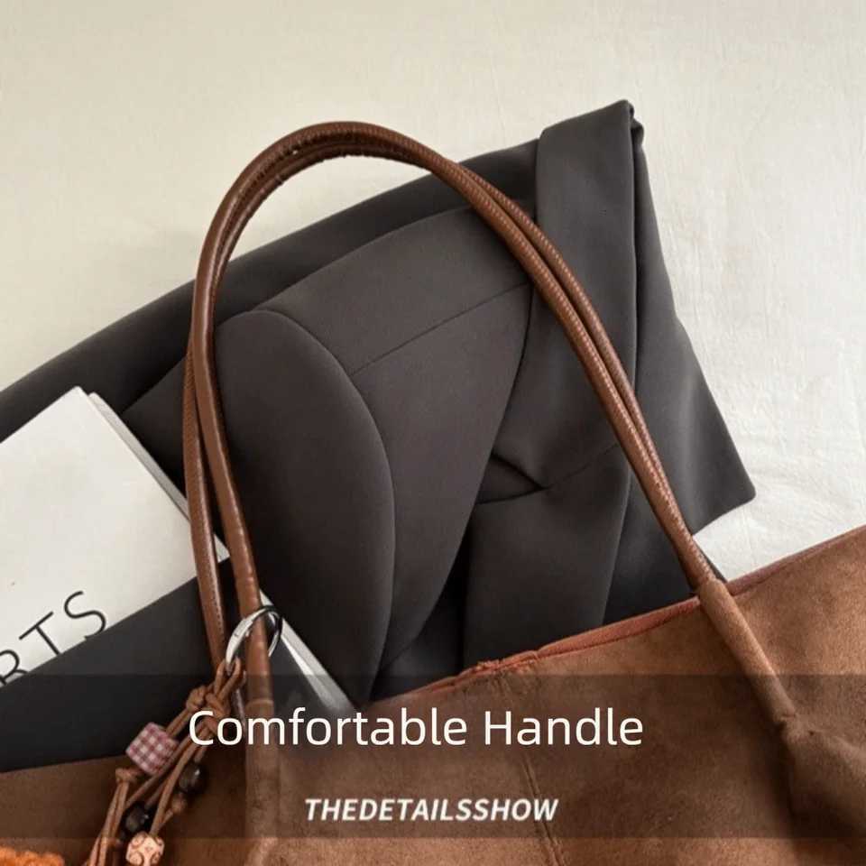 Totes Fashionable Suede Shoulder Bag Large Capacity Solid Color Shopper Handbag Comfortable Lightweight Underarm Bag Women X261016