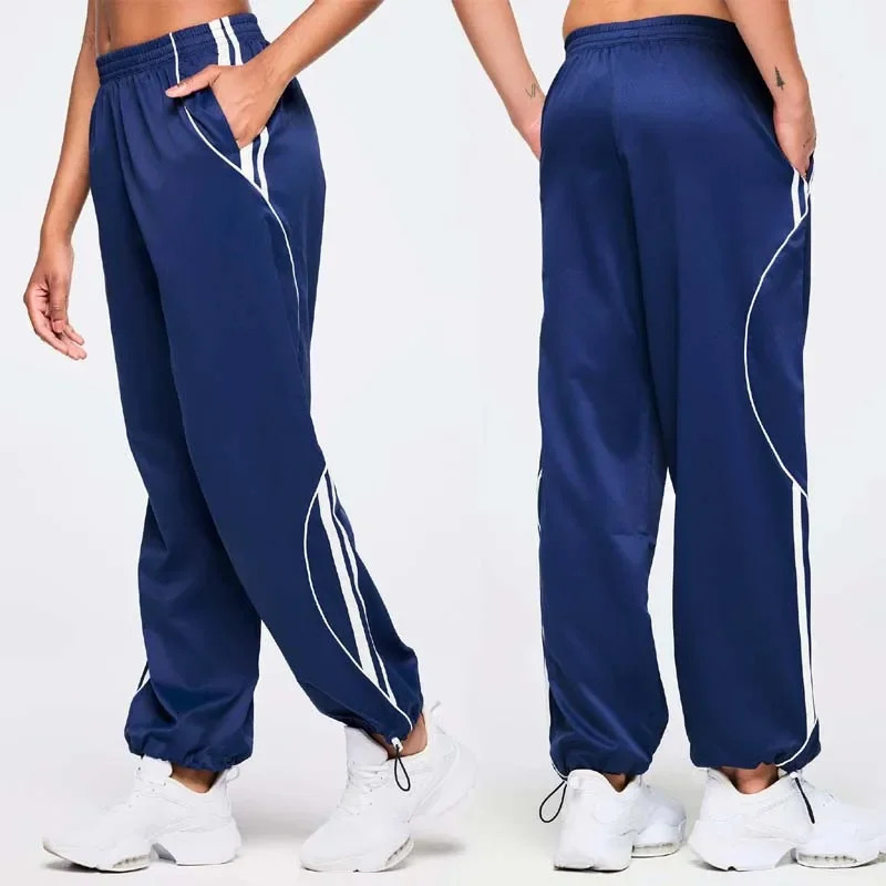 Dynamic Weaving Lines Loose Quick-Drying Thin Sports Fitness Pants Men And Women Dance Yoga Casual Jogger Loose Trousers 261015