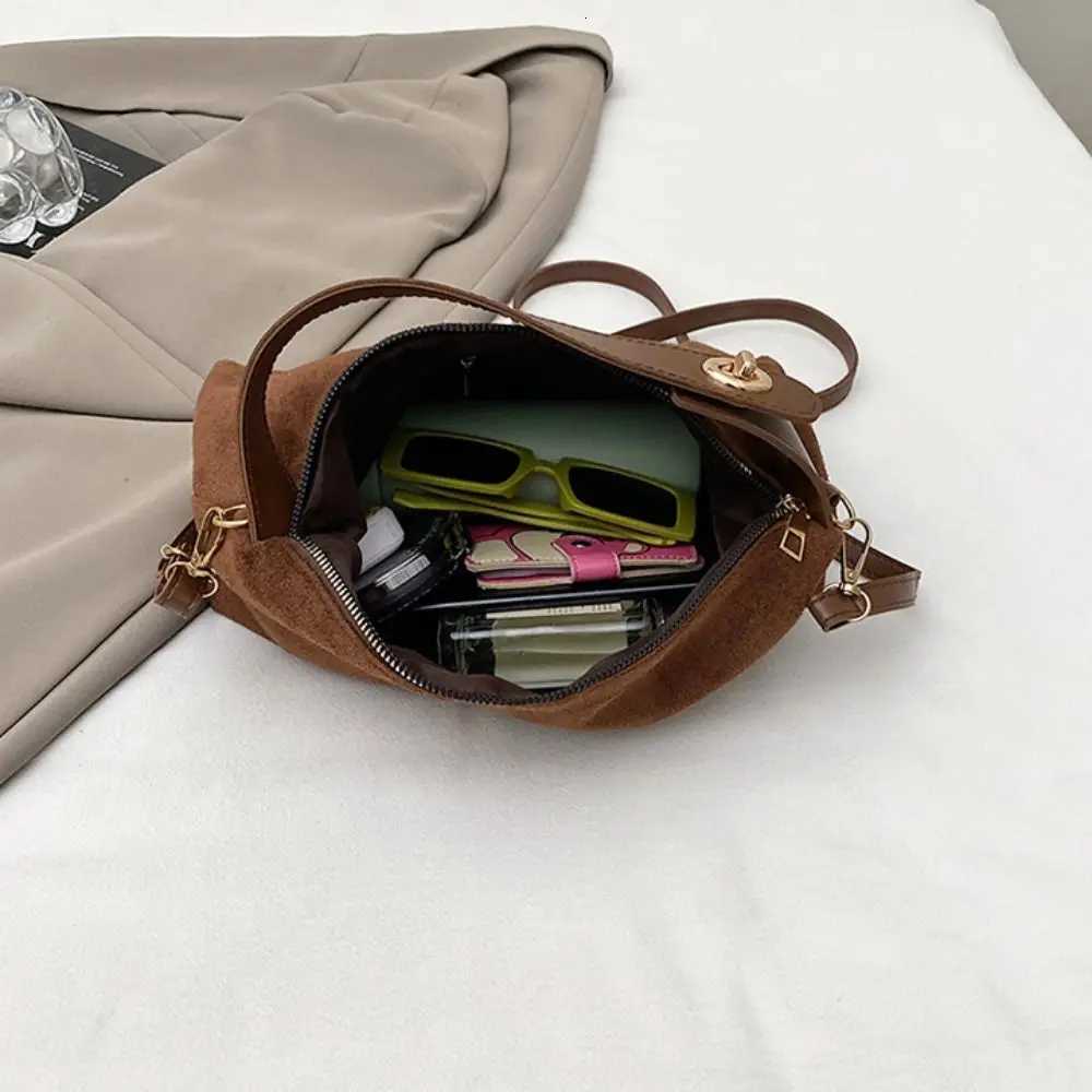 Totes Casual Large Capacity Suede Shoulder Bag Fashion Solid Color Ladies Crossbody Bag Handbag Korean Style Tote Bag Girls X261016