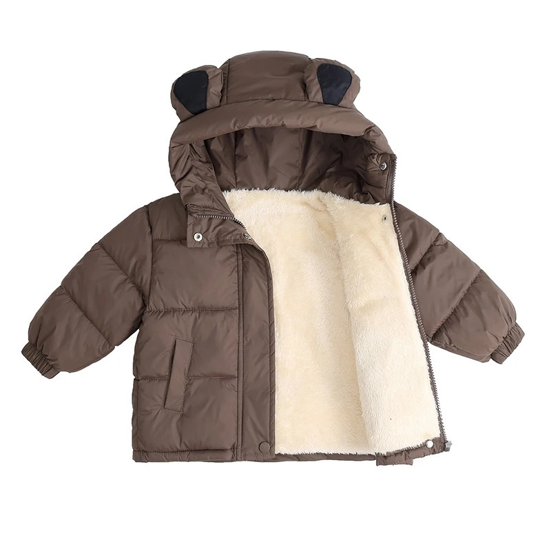 2-8 Years Kids Thicken Warm Jackets Children Down Cotton Outerwear Cold Winter Plush Thick Coat For Baby Boys Girls Cotton Coats 261015