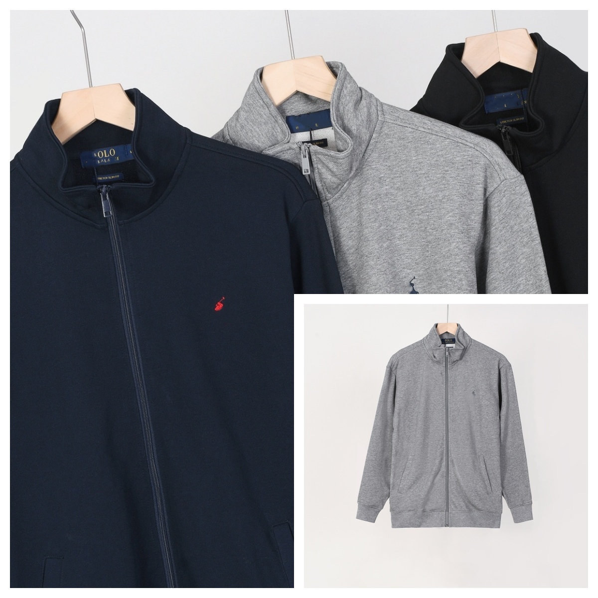 US RL Brand Long Sleeve Big Size Jacket Zip Sweatshirt Designer Embroidery Horse Logo Men Full Zip Up Hoodie Man Cotton Tops Youth Boys Stand Collar