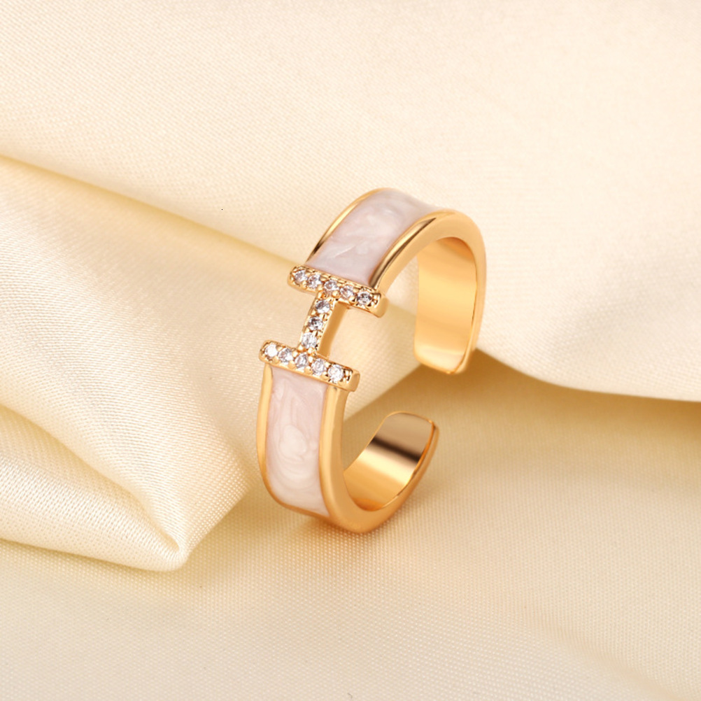 2026 Korean Style Exquisite White Mother-Of-Pearl H perfume cologne Letter For Women Fashion Light Luxury Niche Design Sense Adjustable Open
