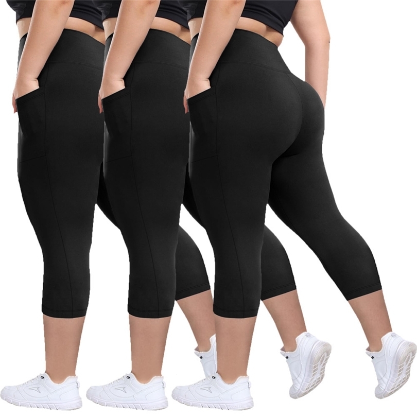 Women High Waist Plus Size 78 Yoga Leggings with Pockets Milk Silk Breathable Sport Womens Pants Base for Fitness 261014