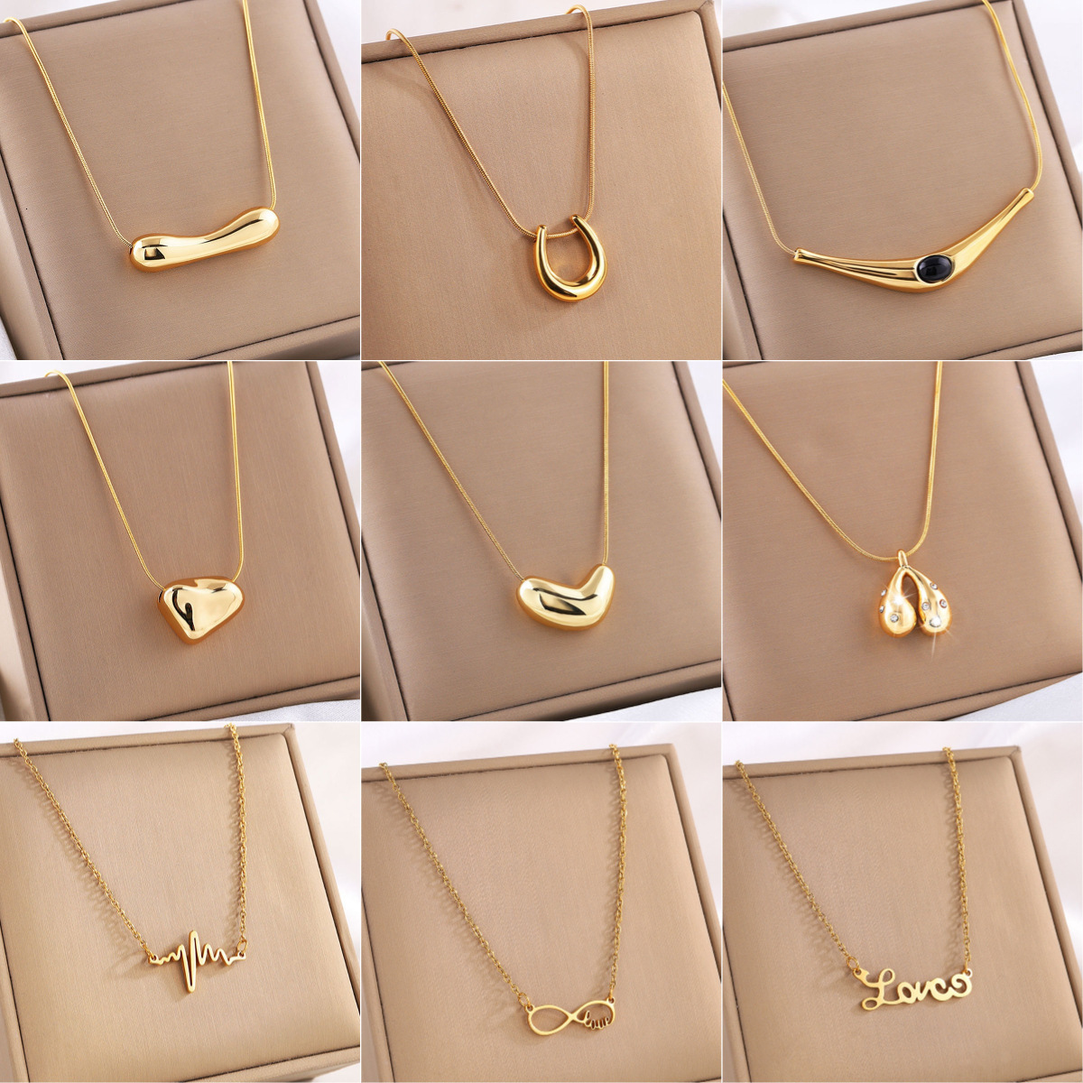 European And American Fashion Titanium Steel Necklace For Women, Heart-Shaped Snake Bone Chain, Cross-Border Bestseller, Light Luxury Niche Necklace