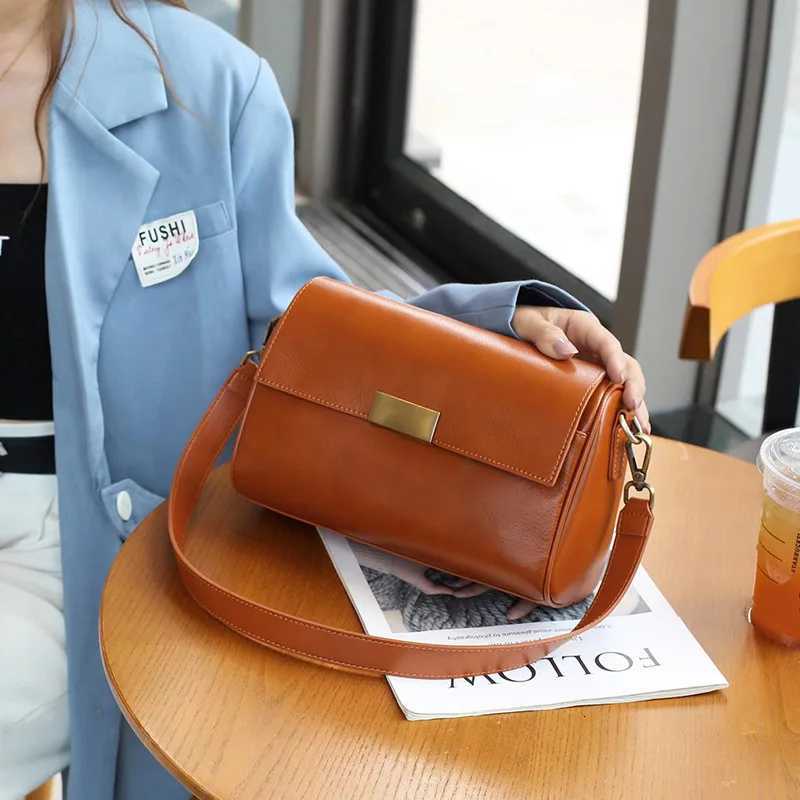 Cross Body Versatile Genuine Leather Shoulder Bag for Women Crossbody Bag New Plant Tanned Head Layer Cowhide Casual Messenger Bag H261016