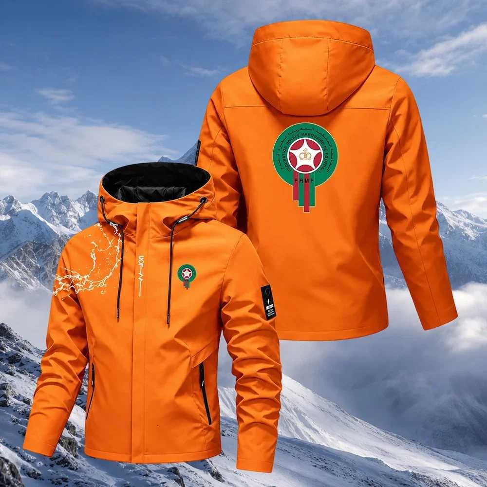 Outdoor Jackets Hoodies New Men's Waterproof Hooded Lightweight Cycling Printed Street Sty Outdoor Hiking Windproof Casual CoatT261016
