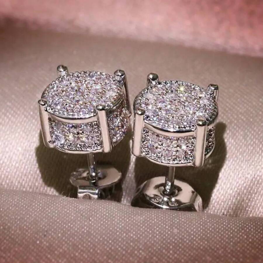 2026 Womens Ins Fashion Shine Crystal Earrings Gold Silver Plated MINI Luxury Bling Diamond CZ cologne perfume Zircon Earring Aretes Brincos Ear Rin
