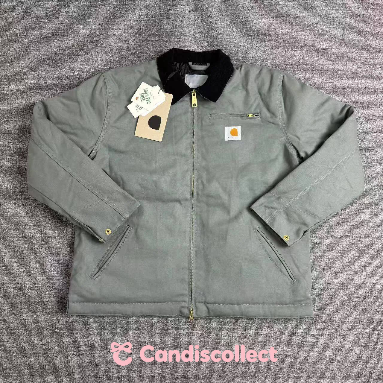 carhartlyity WIP Detroit With Cotton Lining Corduroy Collar Multi Color Men's Workwear Canvas Zipper Men Brand Designer Car Jacket 2D5