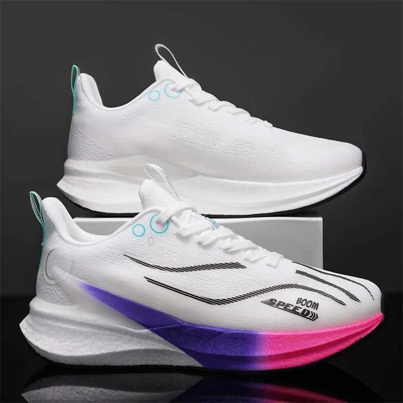 Casual Shoes Women's Fashionable Comfortable Tech Carbon Plate Shock-Absorbing Running Shoes Women's Marathon Professional Training Sneake