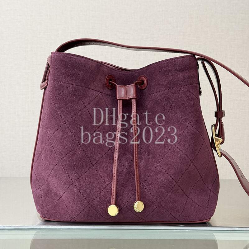Bucket Bag 23CM Master quality Designer bag Suede Calfskin shoulder crossbody Handbag Luxury Evening Bag with Gift Box X035B