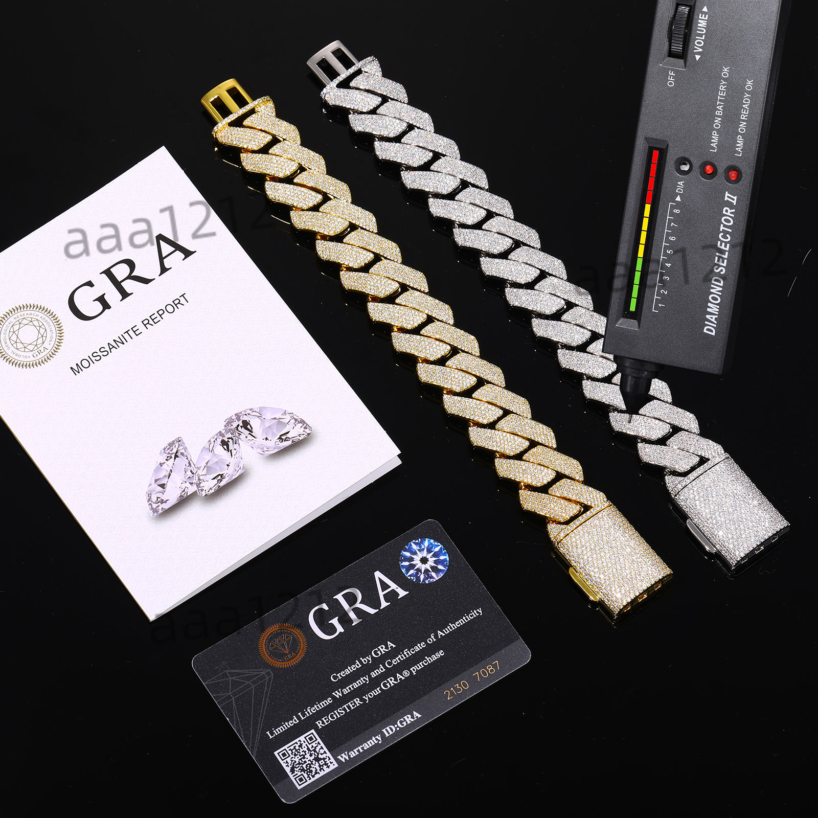 Hot Selling High Quality 18K Gold Plated Brass Moissanite Cuban Link Chain VVS1 Iced Out Miami Necklace GRA Jewelry Wholesale