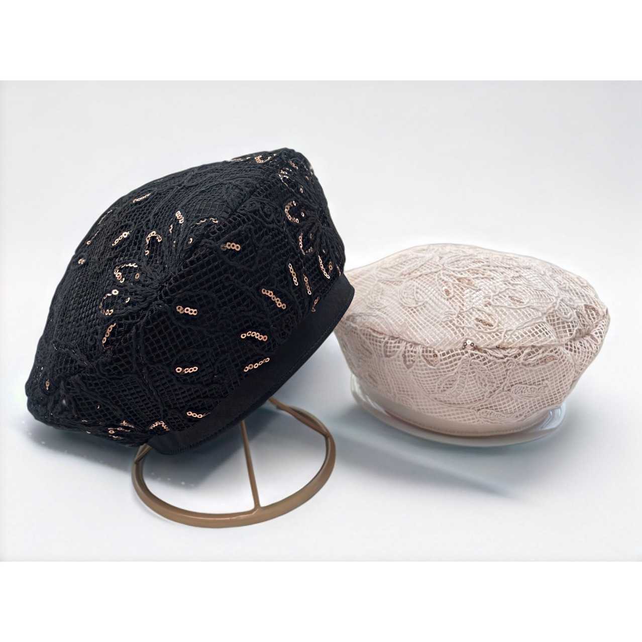 Adults Fashion French Hat Leather Classic Slouchy Baker Sequined Cap Mesh Beret Women Summer face-showing Little Painter 8M108 S261016LCVA