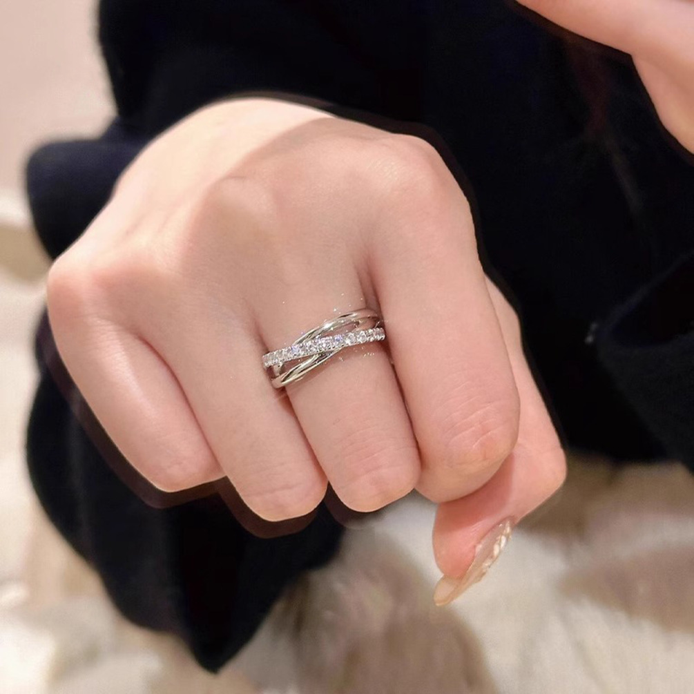 2026 cologne Tiktok Precision perfume Xiaohongshu Hot-Selling Three-Ring Micro-Inlaid Sparkling 2026 New Exquisite Fashion Light Luxury Ring